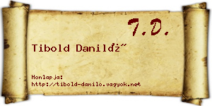 Tibold Daniló névjegykártya